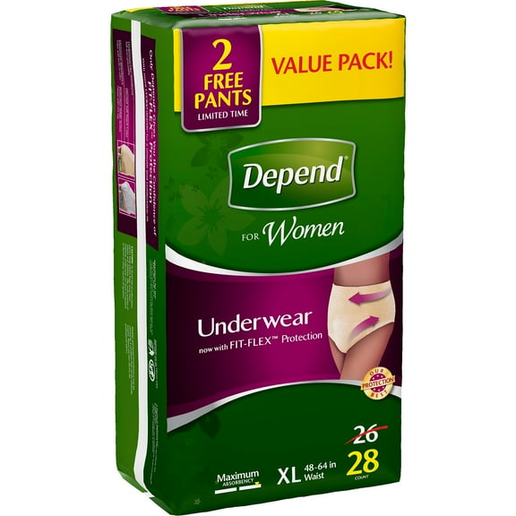Depend W Xl 28 Ct Bonus