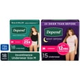 thumbnail interactive-video image 1 of Depend Fresh Protection (18ct) & Night Defense (15ct) Incontinence Underwear for Women, Adult Diapers, M, 1 of 5