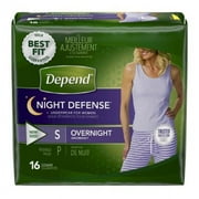 Depend Women's Night Defense, Heavy Absorbency, Small, 16 Count