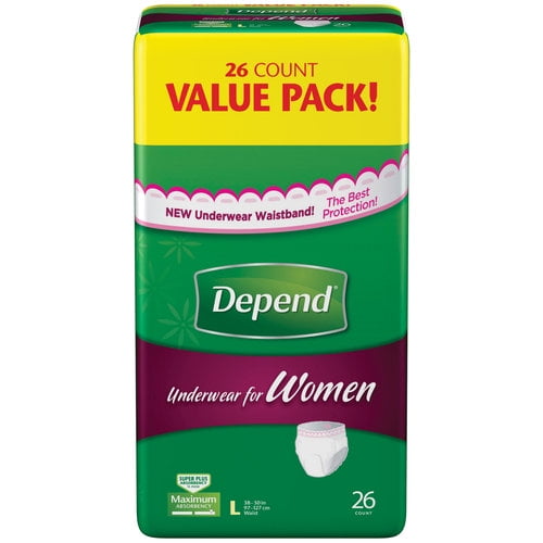 Depend Women's Underwear, Large, 26 Count