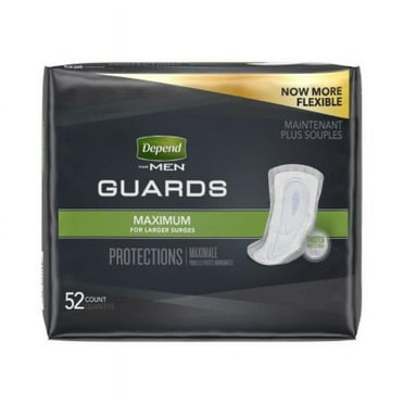 Depend for Men Guards, Heavy Absorbency, One Size Fits Most (5.5 Inches x 12 Inches), 52 Count