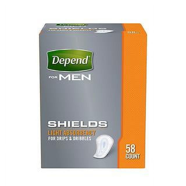 Depend for Men Shields Light Absorbency for Drips \u0026 Dribbles 58 Ct