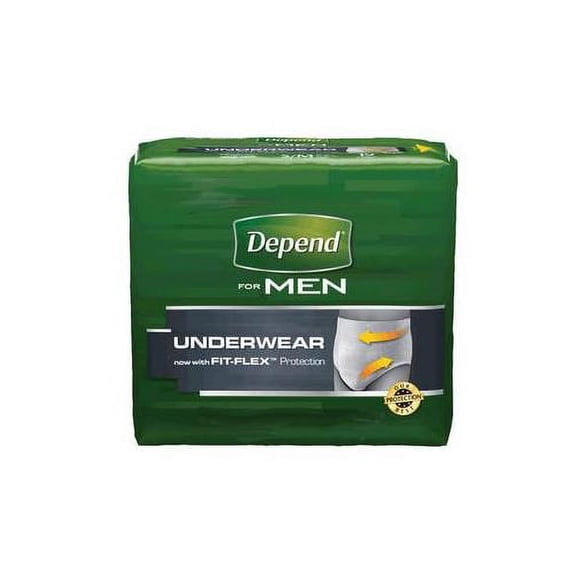 Depend maxmium absorbency fit-flex underwear for men small/medium part no. 12539 (32/package)