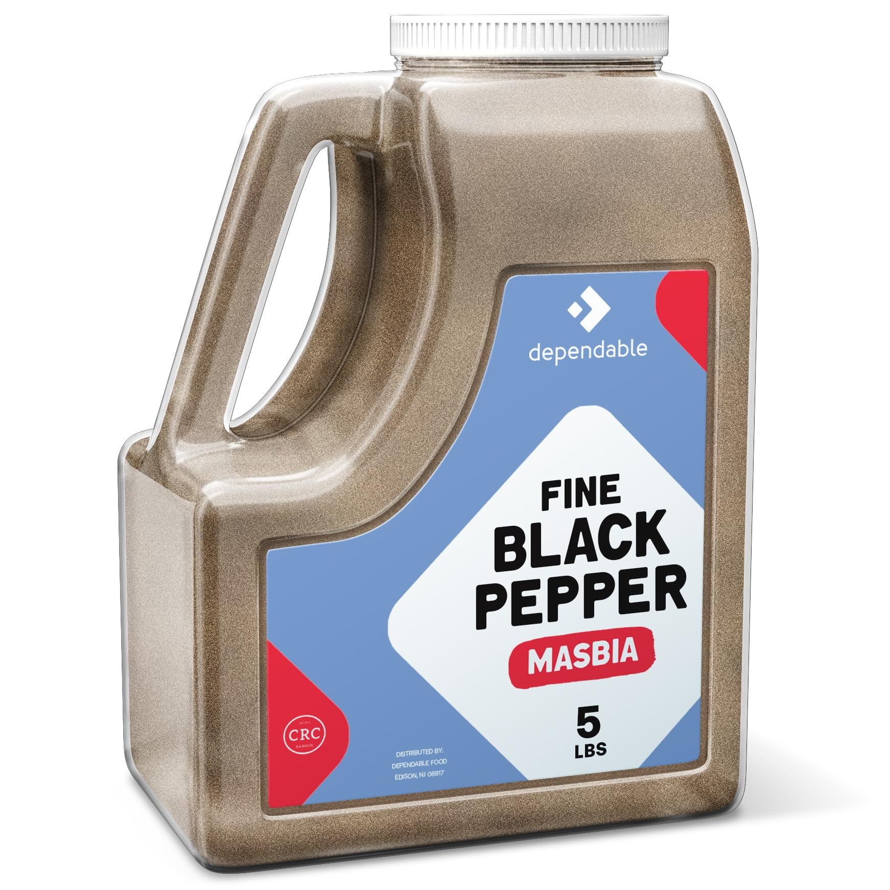 Dependable Food 60 Mesh Fine Ground Black Pepper Natural Spices and Seasonings Jar, 5 Lbs