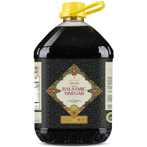 Dependable Food Balsamic Vinegar of Modena Gluten Free, Kosher 60-Day Aged Balsamic Vinegar, 5L
