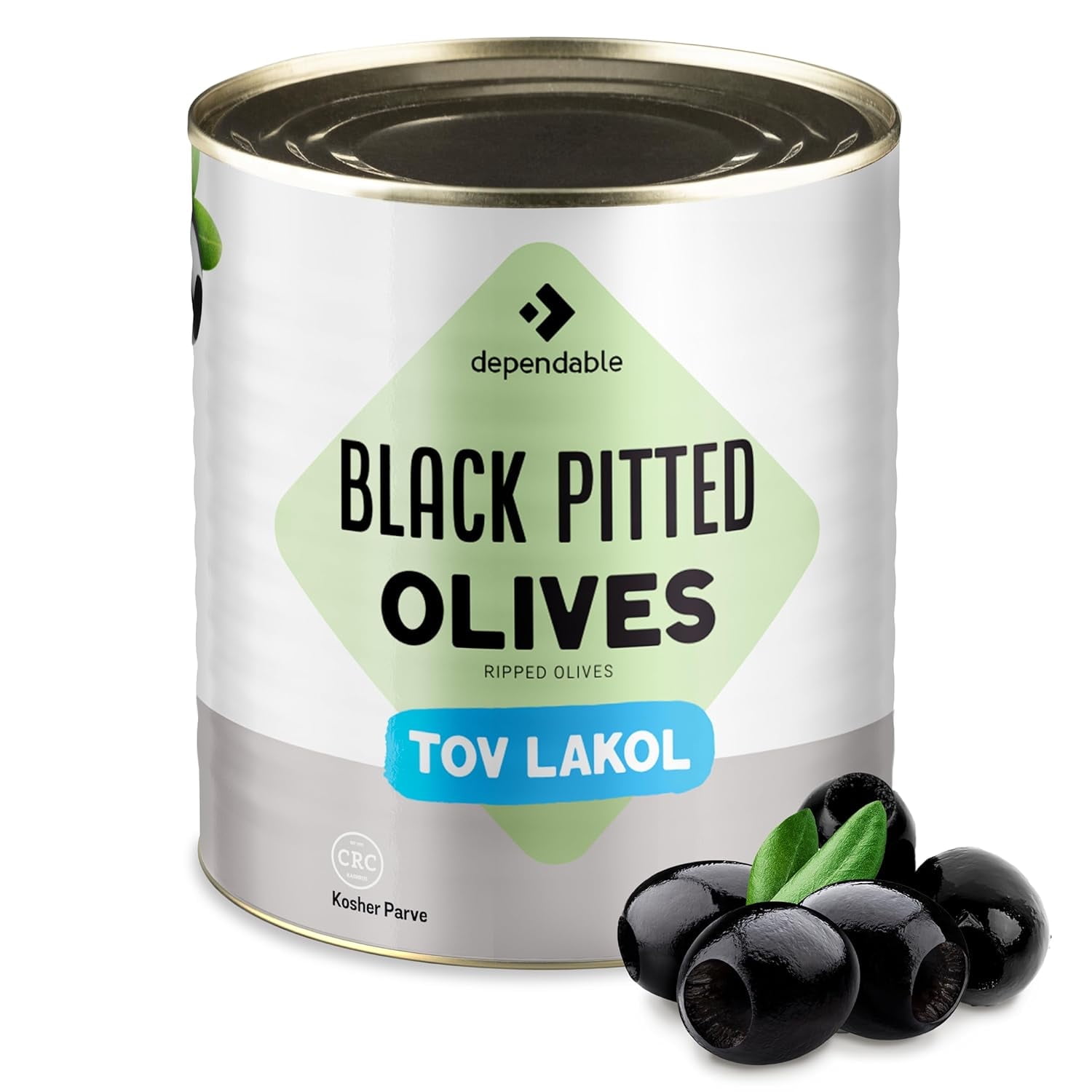 Dependable Food Black Pitted Olives Drained Weight and Kosher Certified Canned Food 53 oz Bulk Can