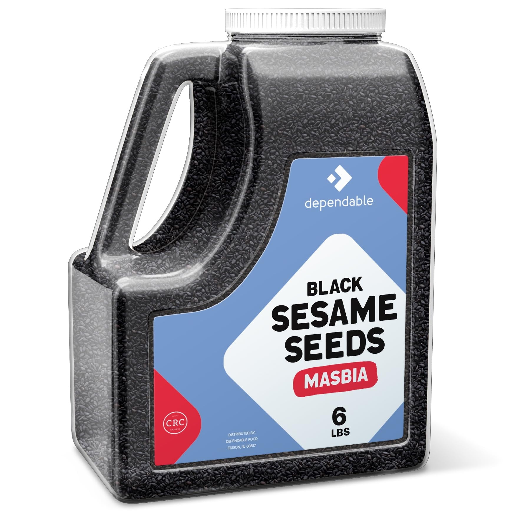 Dependable Food Black Sesame Seeds -6 Lb. Jar- Kosher, Bulk - Perfect for Chefs, Restaurants & Culinary Enthusiasts - Natural & Non GMO - 100% Sesame Seeds - Great for Sushi, Desserts & Baked Goods