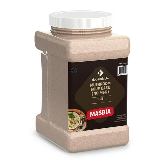 Dependable Food Mushroom Soup Base Gluten Free Kosher Mushroom Flavor for Soup, Stock & Broth, 1-lb Jar