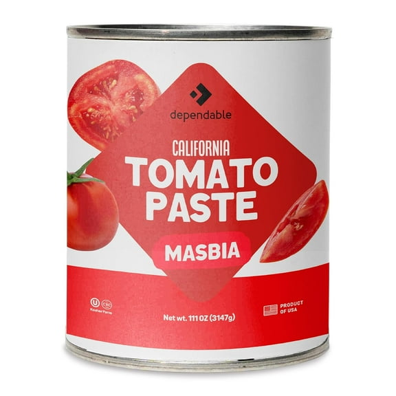 Dependable Food Tomato Paste, Kosher, Gluten Free, & Vegan Canned Tomato Paste, 6.94-lb Bulk Can