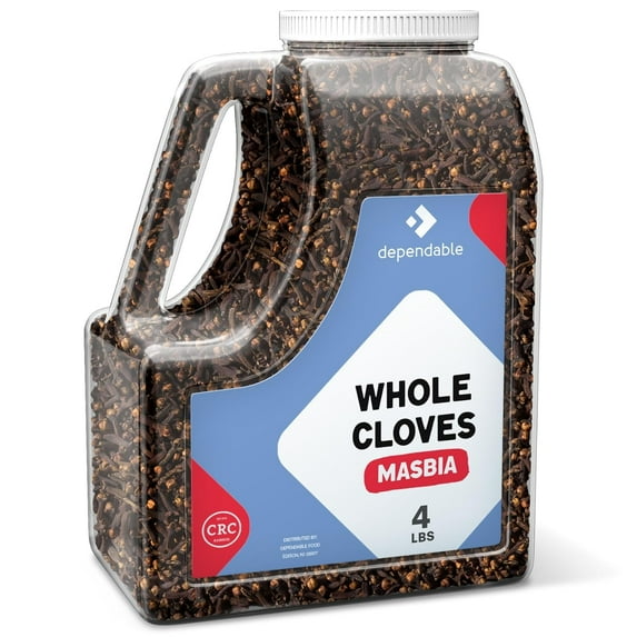 Dependable Food Whole Cloves, Kosher & Salt Free Seasoning in Airtight Container, 4-lb Bulk Jar