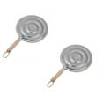 thumbnail image 1 of 2-Pack Flame Tamer Stovetop Simmer Ring – Aluminum Heat Diffuser for Gas & Electric Ranges, 12.5” Long, 8.5” Diameter, Wooden Handle – by Dependable Industries, 1 of 6