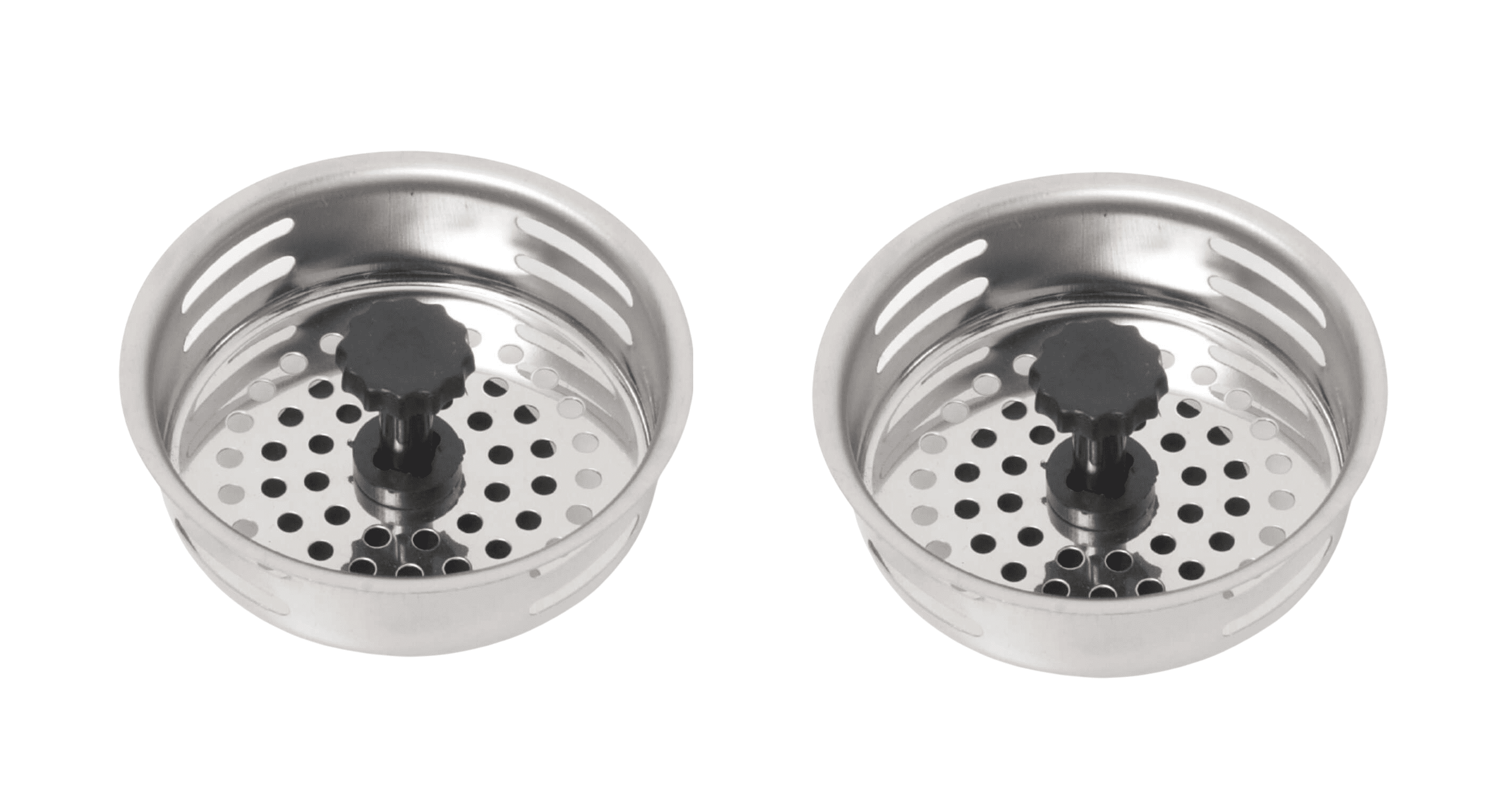 Dependable Industries 2 Pack Kitchen Sink Drain Metal Strainer Silver ...