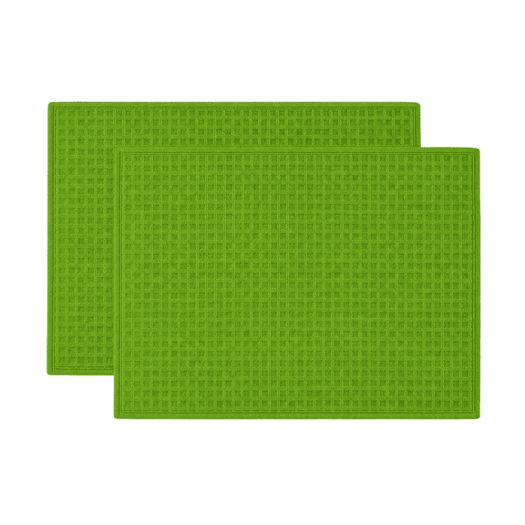 2 Pack Green Dish Drying Mat 20" x 15" Absorbent Kitchen Counter Dry Pad for Dish Rack Glassware Bottles by Dependable Industries