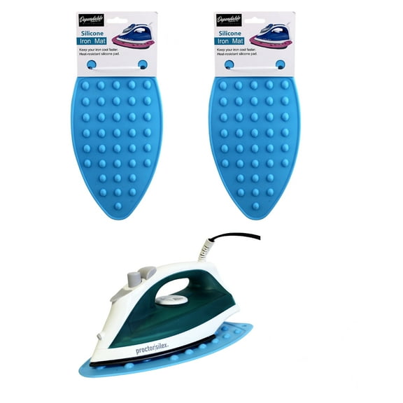 Dependable Industries 2-Piece Silicone Iron Rest Pads  Heat-Resistant Ironing Board Accessory