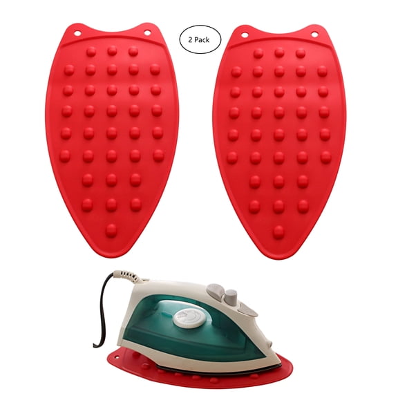 Dependable Industries 2-Piece Silicone Iron Rest Pads  Heat-Resistant Ironing Board Accessory