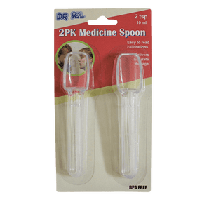 Dependable Industries 2 TSP (10ml) Calibrated Medicine Spoon Set 2 Pack BPA Free Easy to Read Calibrations
