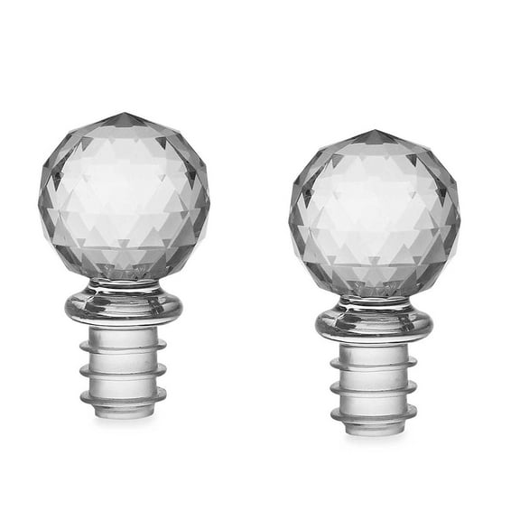Dependable Industries 2 pack Acrylic Wine Bottle Stopper Crystal Clear Airtight Silicone Seal Gift Item