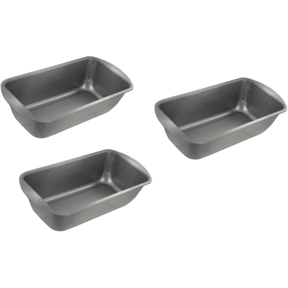 Dependable Industries 3-Pack Small Metal Loaf Pans with Handles for Baking