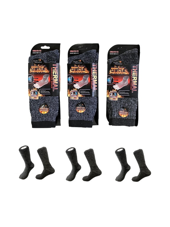 Unisex 3-Pack Insulated Winter Boot Socks for Men and Women, Size 10-13, Extreme Cold Weather Thermal Socks by Dependable Industries Inc.
