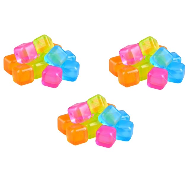 Dependable Industries 36 Piece MultiColor Reusable Ice Cubes 1" Square Cold, NonDiluting, BPA