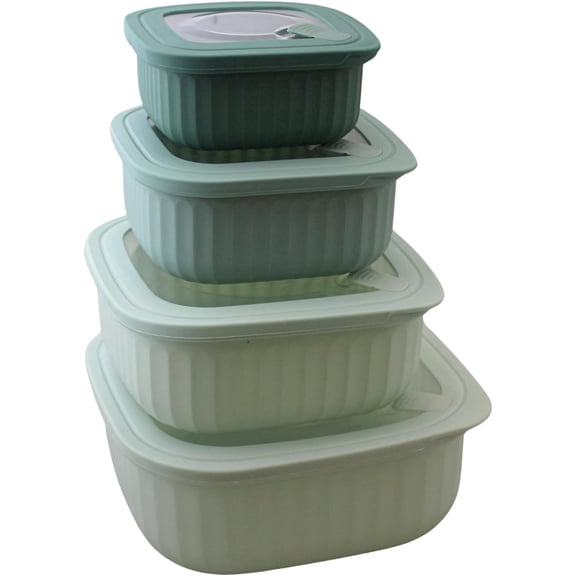Dependable Industries 4-Piece BPA-Free Food Storage Container Set with Vented Lids, Sage