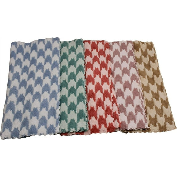 Dependable Industries 5-Pack Printed Microfiber Cleaning Cloths – 11.5" x 11.5" Soft, Absorbent Towels for Home & Car Cleaning