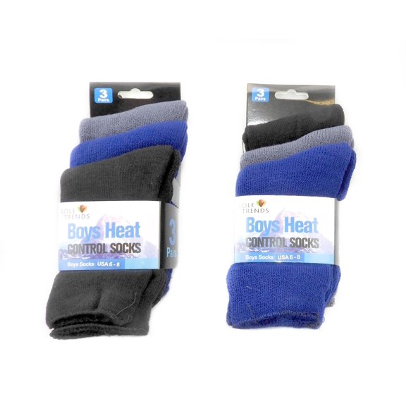 Dependable Industries 6 pair Boys Unisex Cotton Blend Heat Control Cooling Sport Athletic Socks