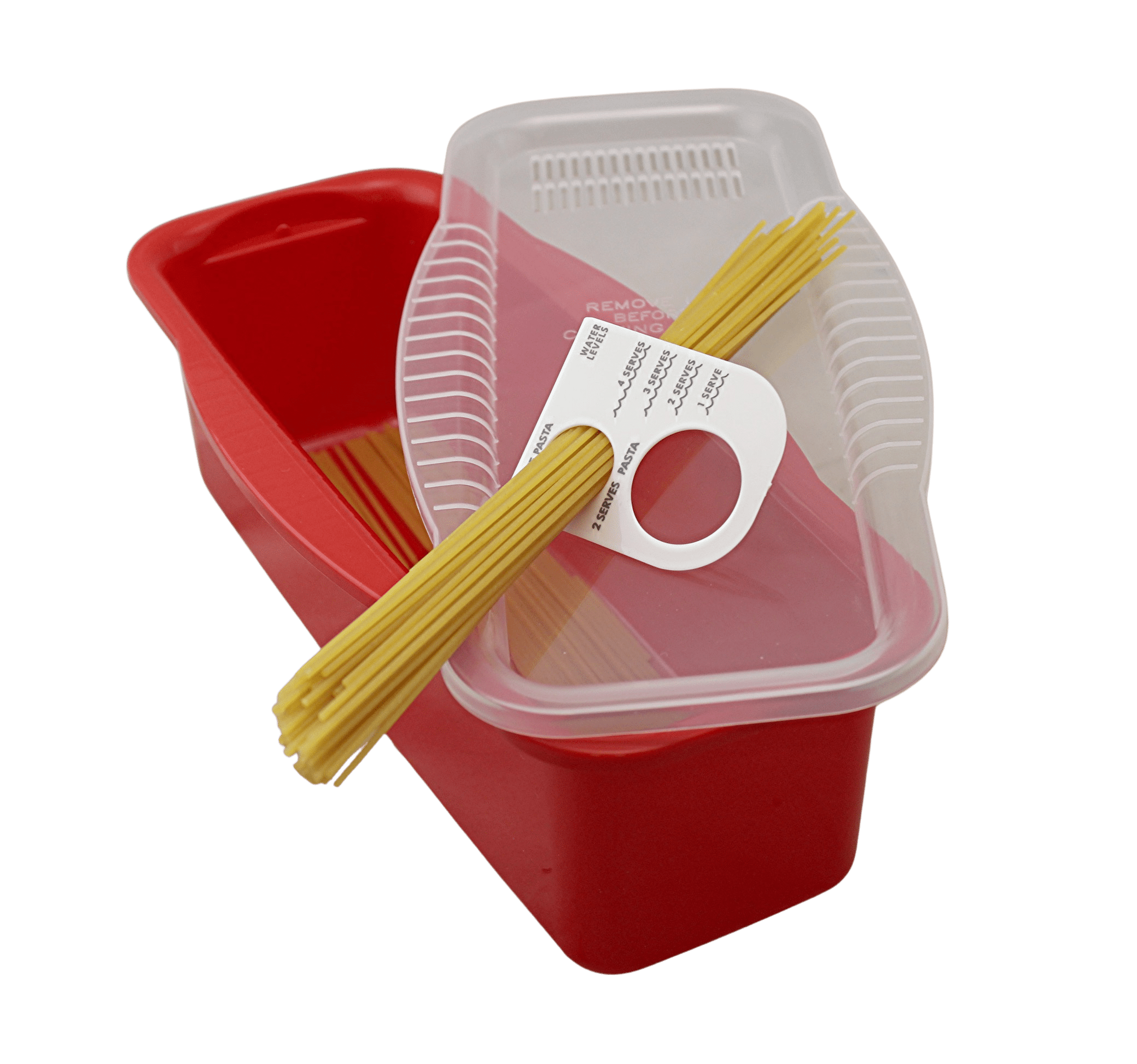Dependable Industries BPAFree NonStick Microwave Pasta Cooker in Red