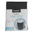 thumbnail image 1 of Dependable Industries Bathroom Utility Room Fabric Sink Skirt Diamond Stitch 100% Waterproof Black, 1 of 4
