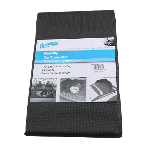 Dependable Industries Black Non-Slip Car Trunk Mat Cargo Liner Protects Fits All Makes and Models Cut To Fit Universal Size 39" x 47"