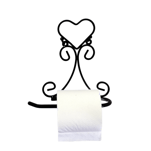 Dependable Industries Brown Toilet Paper Holder Wall Mount Iron  Heart Shape Durable Elegant Bathroom Accessory