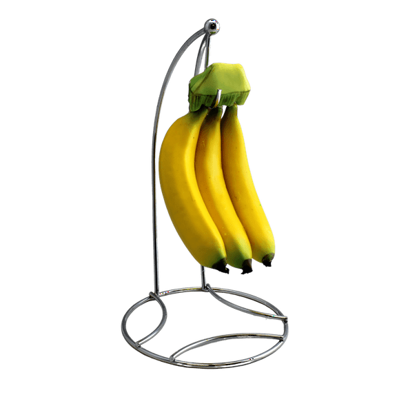 Chrome Banana Holder Tree Stand  Countertop Fruit Hanger for Even Ripening, Prevents Bruising, Modern Silver Kitchen Organizer  Dependable Industries