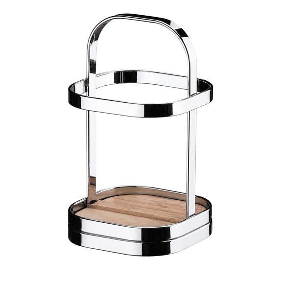 Dependable Industries Countertop Silverware Caddy Wood and Steel 7 Inch