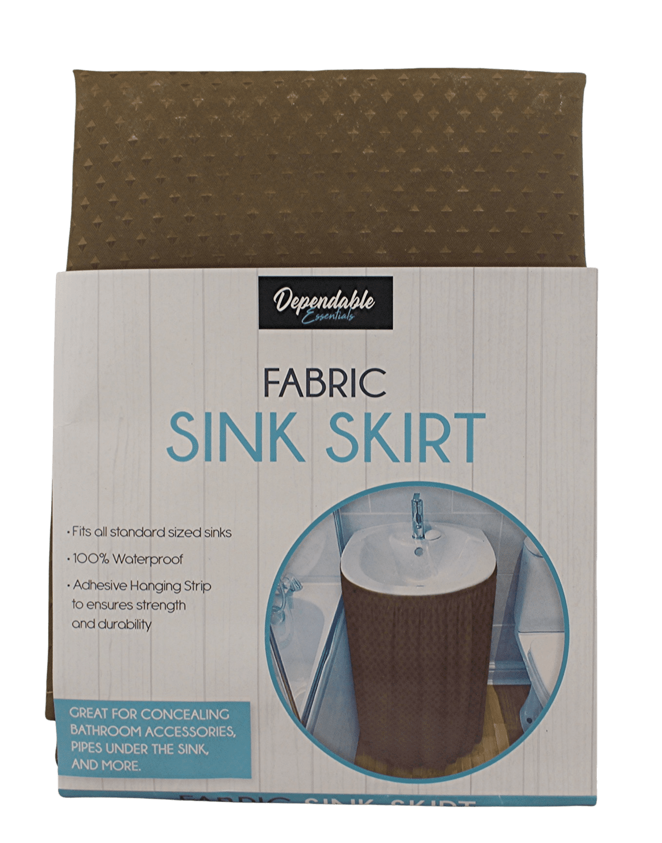 Dependable Industries Diamond Stitch Fabric Bathroom Sink Skirt Utility