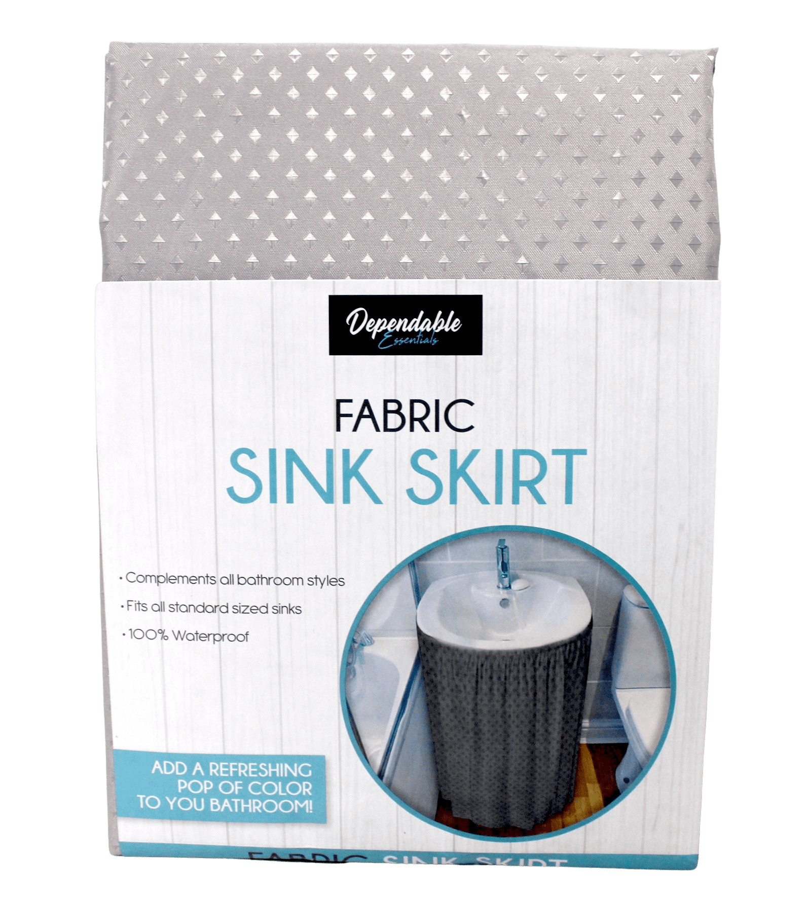 Dependable Industries Diamond Stitch Fabric Bathroom Sink Skirt Utility