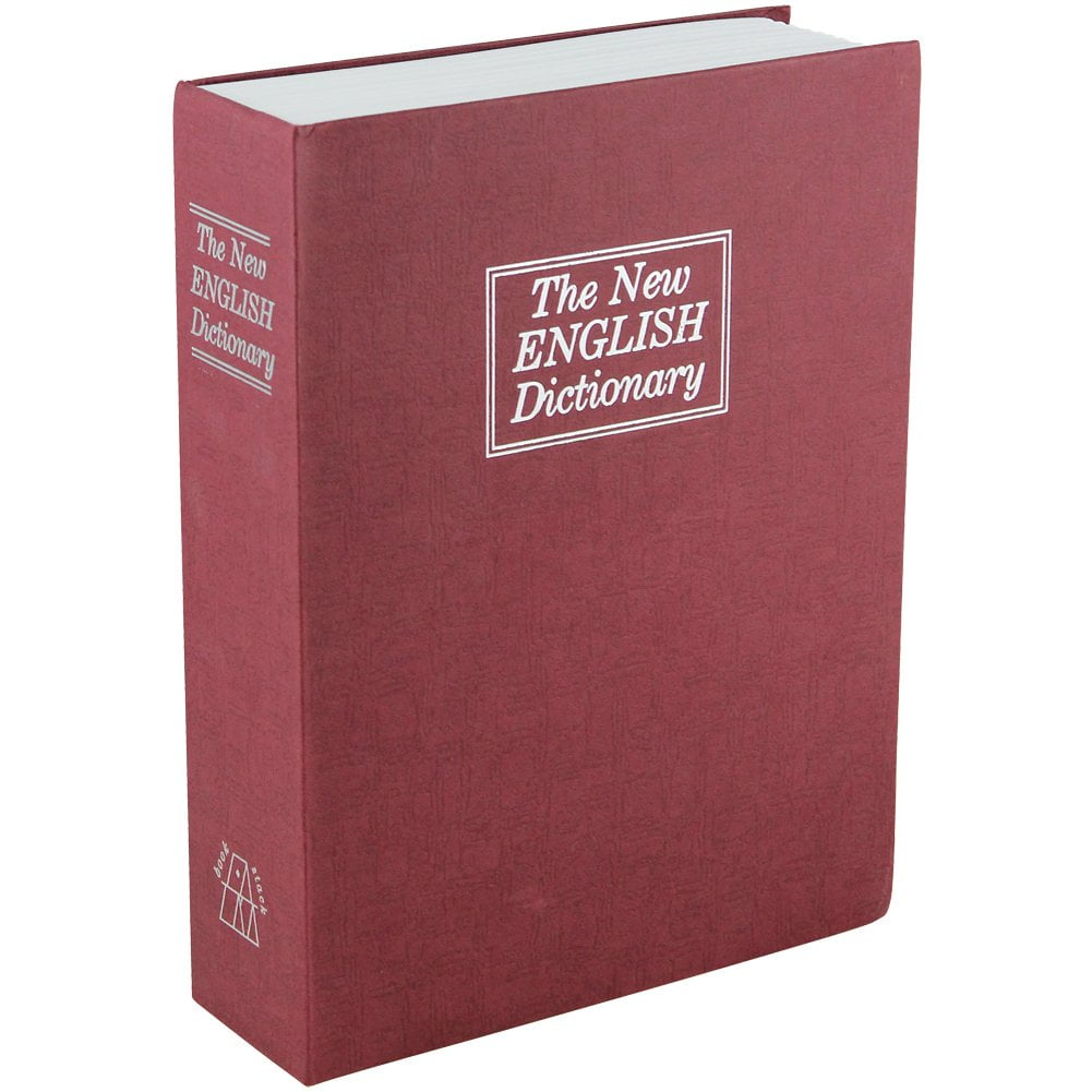 Red Large Dictionary Hidden Book Safe with Key Lock