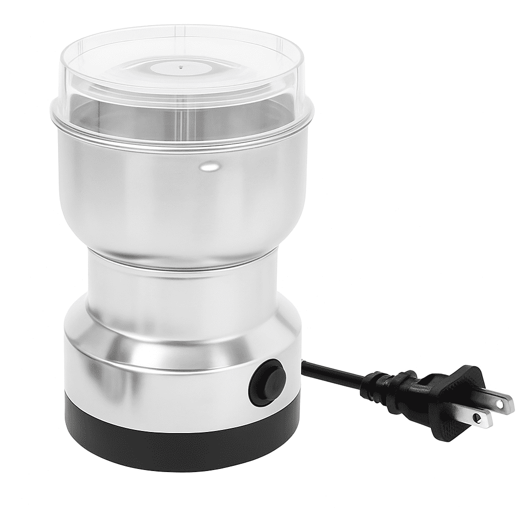 Electric Coffee Grinder 150W for Coffee Beans, Spices & Nuts  Stainless Steel Bowl with Metal Blades, One-Touch Control, Compact Countertop Grinder by Dependable Industries Inc. Essentials