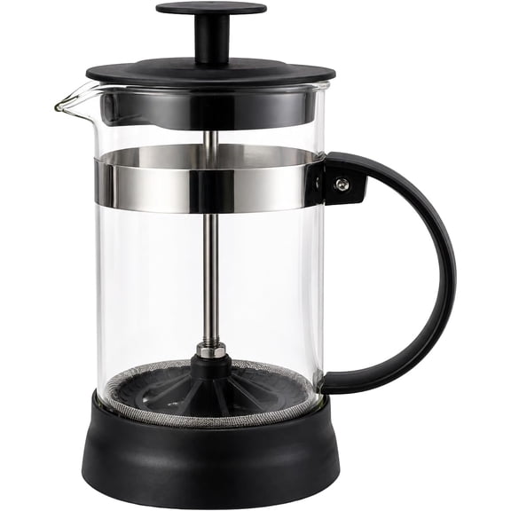 Dependable Industries Essential Glass French Press: 12oz Compact Brewer for Fresh Coffee & Tea
