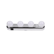 Dependable Industries Essentials 4-Light Chrome LED Vanity Light with Clear Glass Shade