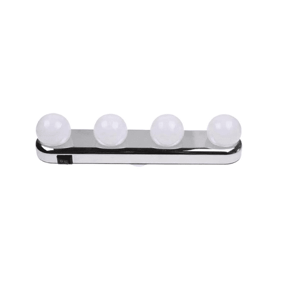 Dependable Industries Essentials 4-Light Chrome LED Vanity Light with Clear Glass Shade