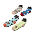 thumbnail image 1 of Dependable Industries Essentials 4-Pack Multicolor Mixed Patterns Polyester Slipper Socks, Women's Size 9-11, 1 of 8