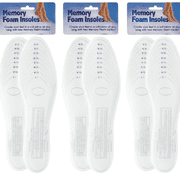 Dependable Industries Inc. Essentials 3 Pair Memory Foam Insoles Shoe Comfort Unisex Size Cushion Feet Pad Heel Shock Cut to Fit Up to Men's Size 11