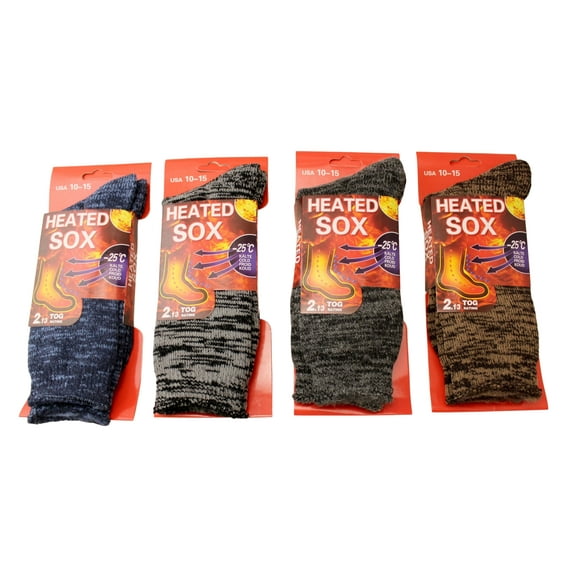 Dependable Industries Inc. Essentials 4 Pair Men's Heated Warm Winter Socks Thermal Insulated Heavy Duty Thick Hosiery