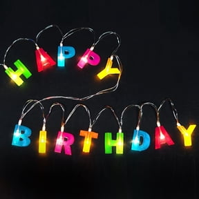 Dependable Industries Inc. Essentials 6.5' LED Happy Birthday String Light Banner - Battery Powered, Festive Party Dcor