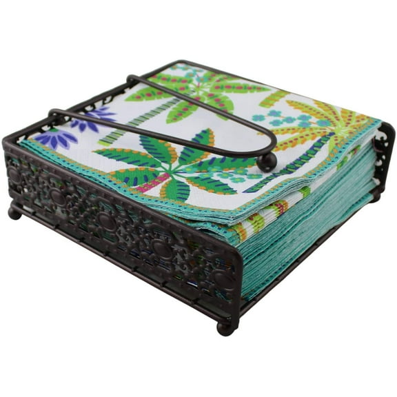 Dependable Industries Inc. Essentials Classic Design Napkin Holder With Weighted Arm Oil Rubbed Metal With Bronze Finish