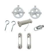 Dependable Industries Inc. Essentials Complete Laundry Clothesline Kit - 100ft Cotton Rope, Rustproof Pulleys, Line Tightener, Wall Hooks, and Plastic Spreaders for Outdoor & Indoor Laundry Hanging