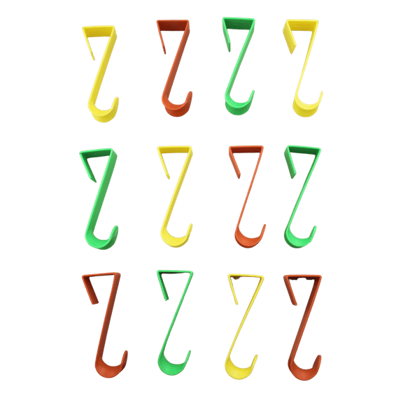 Dependable Industries Essentials Over The Door Hanger Hook Set - 12-Pack of 4.5 Inch Plastic Hooks