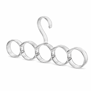 5-Hole Snag-Free Scarf Hanger Closet Organizer Clear for Scarves Belts Ties Bras by Dependable Industries