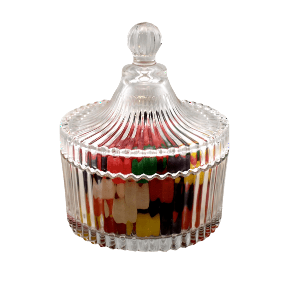 Dependable Industries Inc. Essentials Glass Candy and Sugar Bowl with Lid Round - Perfect for Candy, Sugar and Cubes, Instant Coffee Essential Addition to Your Kitchen Table