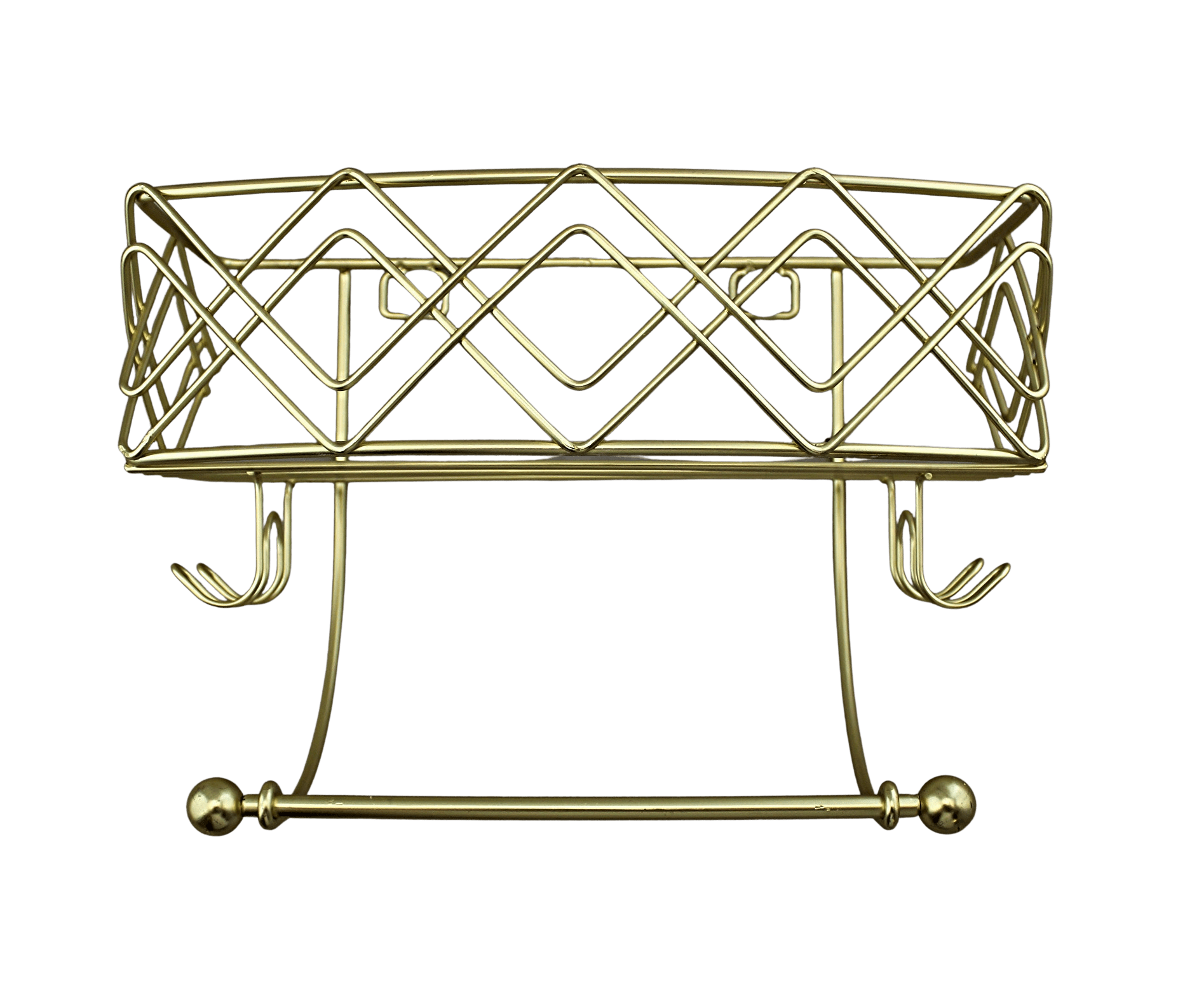 Dependable Industries Inc. Essentials Gold Metal Suction Cup Shower Caddy Storage Basket for the